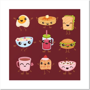 breakfast food collection Posters and Art